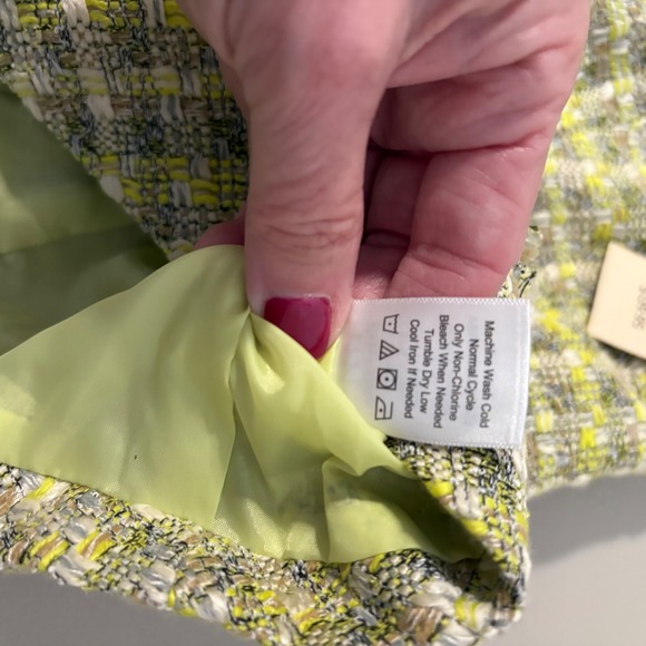 Coldwater Creek Women's Tweed Jacket‎ Size 12 Zipper Front Green Career Casual - Picture 8 of 11